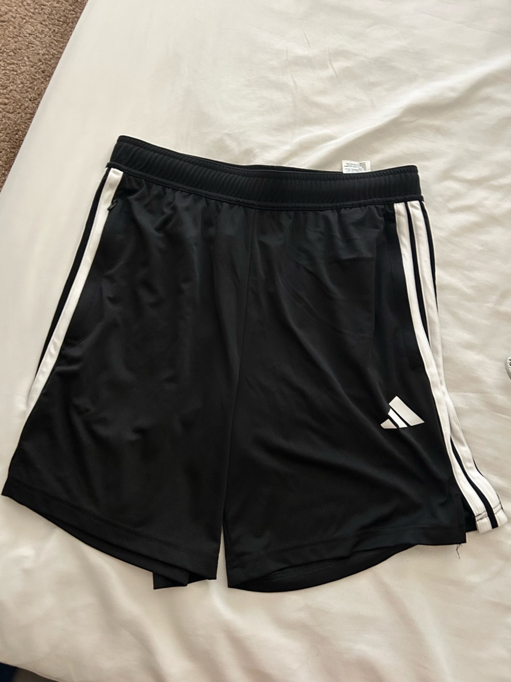adidas Black Performance Shorts with White Logo Tab